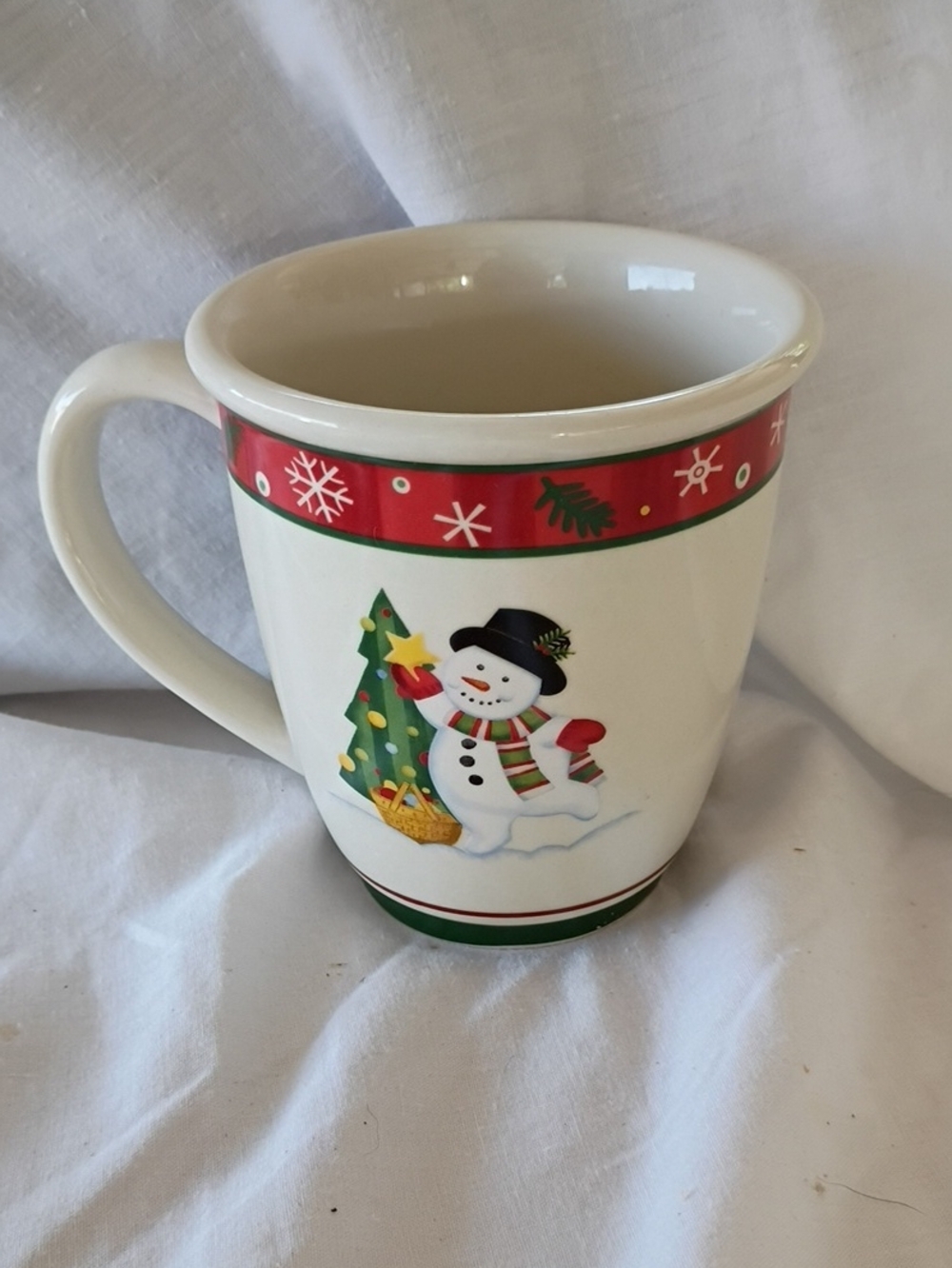 EUC Longaberger Pottery Bluster the Snowman Coffee Hot Chocolate Mug USA
